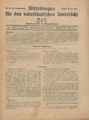 4.1917: Mitteilungen für den vaterländischen Unterricht