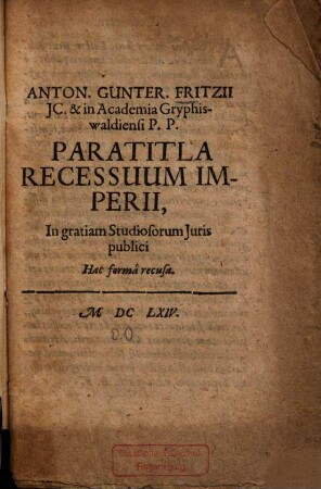 Paratitla recessuum imperii