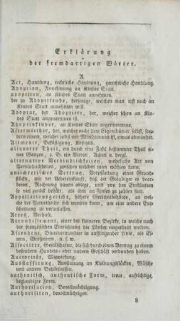 Erklärung der fremdartigen Wörter.