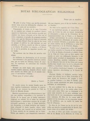 Notas bibliográficas religiosas