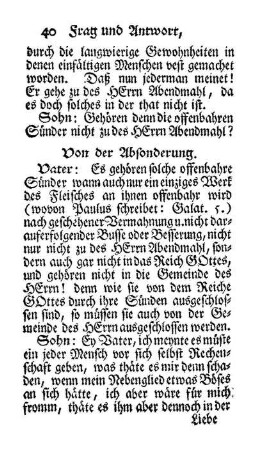 Von der Absonderung.