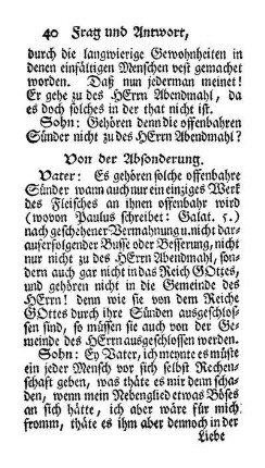 Von der Absonderung.