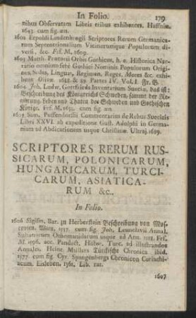 Scriptores Rerum Russicarum, Polonicarum, Hungaricarum, Turcicarum, Asiaticarum &c. In Folio