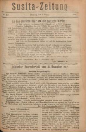 1918: Feldzeitung der 217. Infanterie-Division