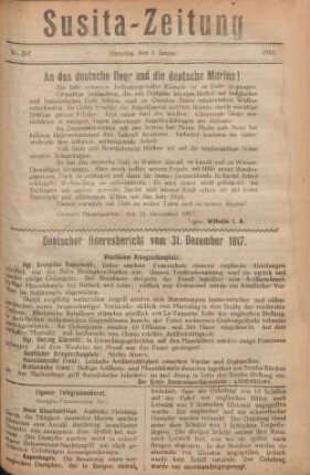 1918: Feldzeitung der 217. Infanterie-Division