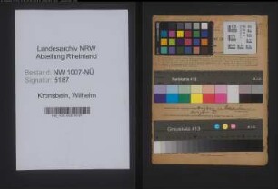 Entnazifizierung Wilhelm Kronsbein , geb. 28.09.1896 (Bergbau)
