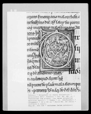 Psalterium cum glossa; cum omnes prophetas spiritus sancti.. — Initiale D (ixit), Folio 83 recto