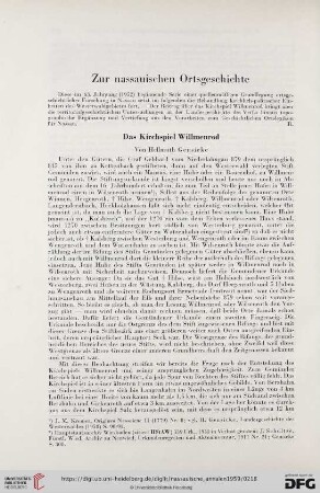 Zur nassauischen Ortsgeschichte