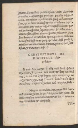 Chrysostomus De Dignitate Sacerdotum.