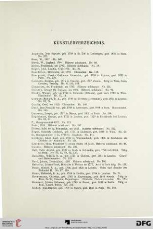 Künstlerverzeichnis