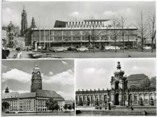 Dresden. Kulturpalast, Rathaus, Zwinger