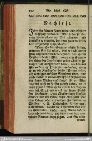 Nachlese