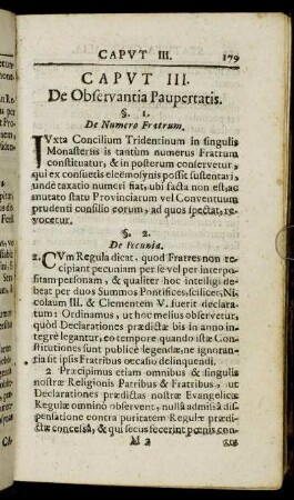 Caput III. De Observantia Paupertatis.