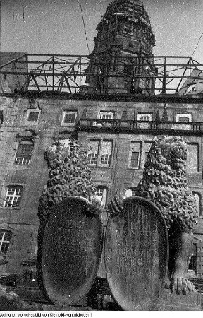 Dresden, Neues Rathaus, Wiederaufbau, 1949/50
