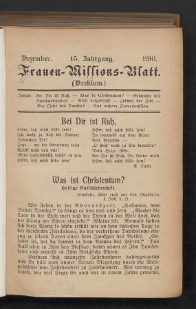 Dezember. 15. Jahrgang. 1910