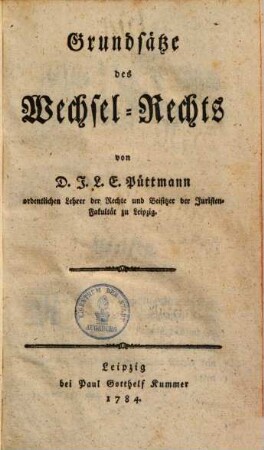 Grundsätze des Wechselrechts