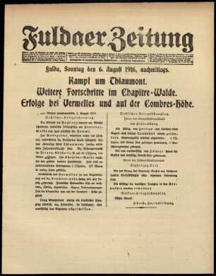 Ausgabe vom Sonntag, den 06. August 1916.