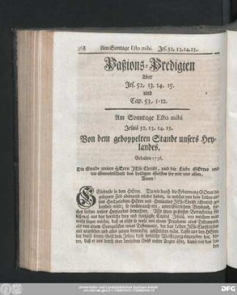Paßions-Predigten über Jes. 52, 13. 14. 15. und Cap. 53, 1-12.