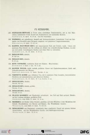 F) Keramik (Nr. 229-323)
