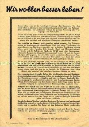 Aufruf zur Ablieferung von überschüssigen Lebensmitteln an staatliche Stellen