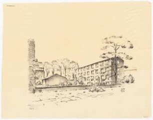 Evangelisches Diakonissenkrankenhaus Bethanien, Berlin-Kreuzberg Umbau. Schwesternhaus: Perspektivische Ansicht