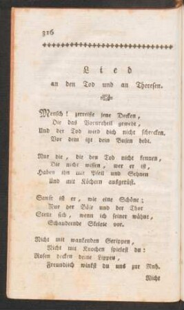 Lied an den Tod und an Theresen.