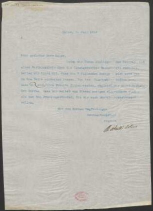 Brief an Robert Oehme : 09.07.1912