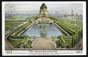 Das Völkerschlachtdenkmal aus der Vogelschau.