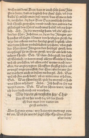 14 Wie dis ort zu verstehn sey/ Christus ist nit hie noch da ...