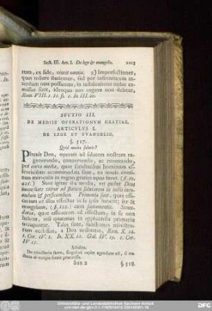 Sectio III. De Mediis Operationum Gratiae.