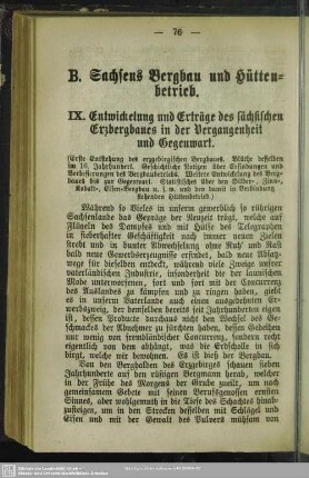 B. Sachsens Bergbau und Hüttenbetrieb