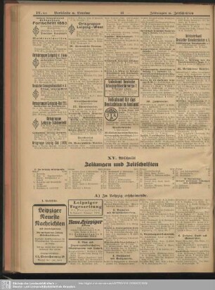 XV. Abschnitt. Zeitungen und Zeitschriften