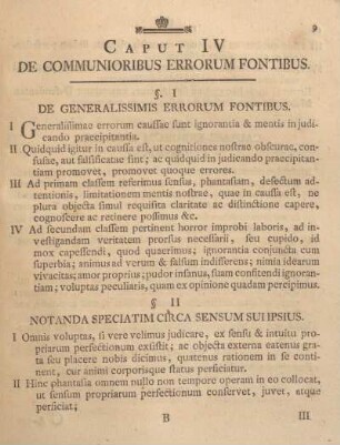 Caput IV. De communioribus errorum fontibus.