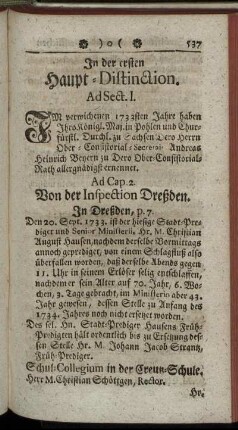 In der ersten Haupt- Distinction.