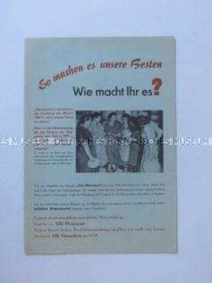 Propagandaflugblatt der SED-Kreisleitung Jena-Land und einer Brigade aus dem VEB Porzellanwerk Kahla zur Produktionssteigerung