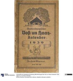 Mecklenburgischer Voß un Haas-Kalender 1939