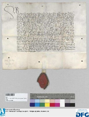 Georius, Abt von St. Egidien in Nürnberg, stellt ein Vidimus aus über die Urkunde des Heinrich von Pappenheim d.d. 23. Juli 1451.