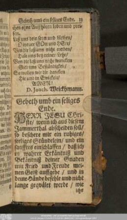 Gebeth umb ein seliges Ende.