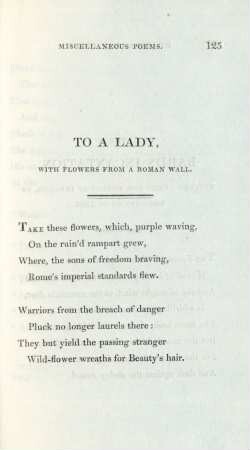 To a lady, with flowers from a Roman wall