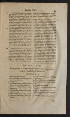 Decisio XVII.