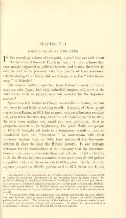 Chapter VIII. Foreign relations (1640-1720)