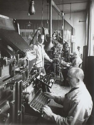Bautzen, Druckerei "Bautzener Tageblatt", Setzmaschinen