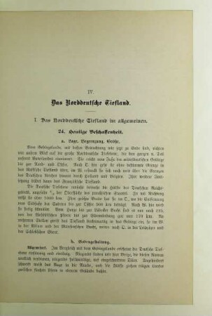 IV. Das Norddeutsche Tiefland