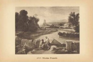 Nicolas Poussin. Landschaft aus römischen Campagna mit Matthaeus und dem Engel. 478 A