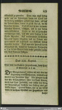 Das XXI. Kapitel. Von dem verfluchten Feigenbaum, dem Hause Simonis u. s. w.