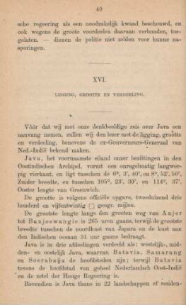 XVI. Ligging, grootte en verdeeling