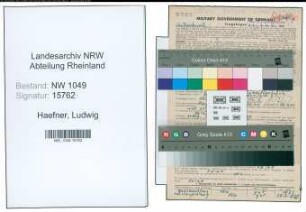Entnazifizierung Ludwig Haefner , geb. 16.12.1901 (Schneider)