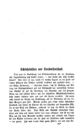 Schönheitssinn und Kunstwissenschaft
