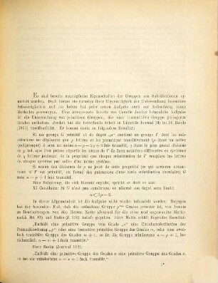 Primitive Gruppen, welche eine transitive Gruppe geringeren Grades enthalten