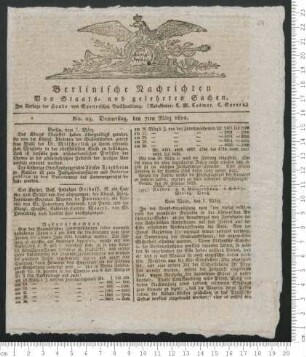 Ausschnitt aus "Berlinische Nachrichten von Staats- und gelehrten Sachen"